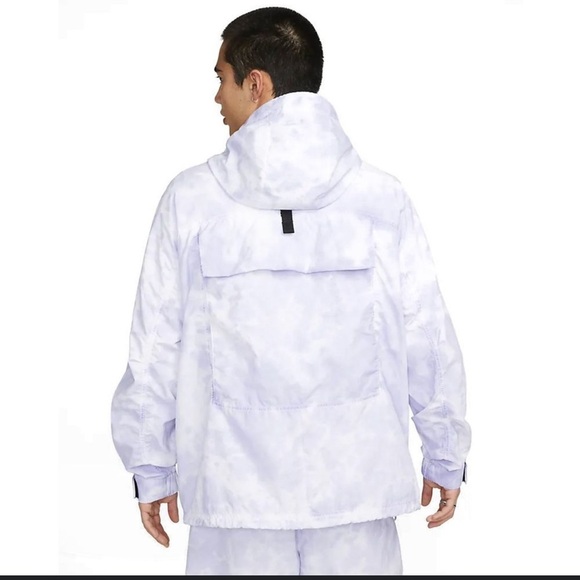 Nike Tech Pack Men's White gray watercolor Hooded sports Jacket windbreaker XL - Picture 8 of 15